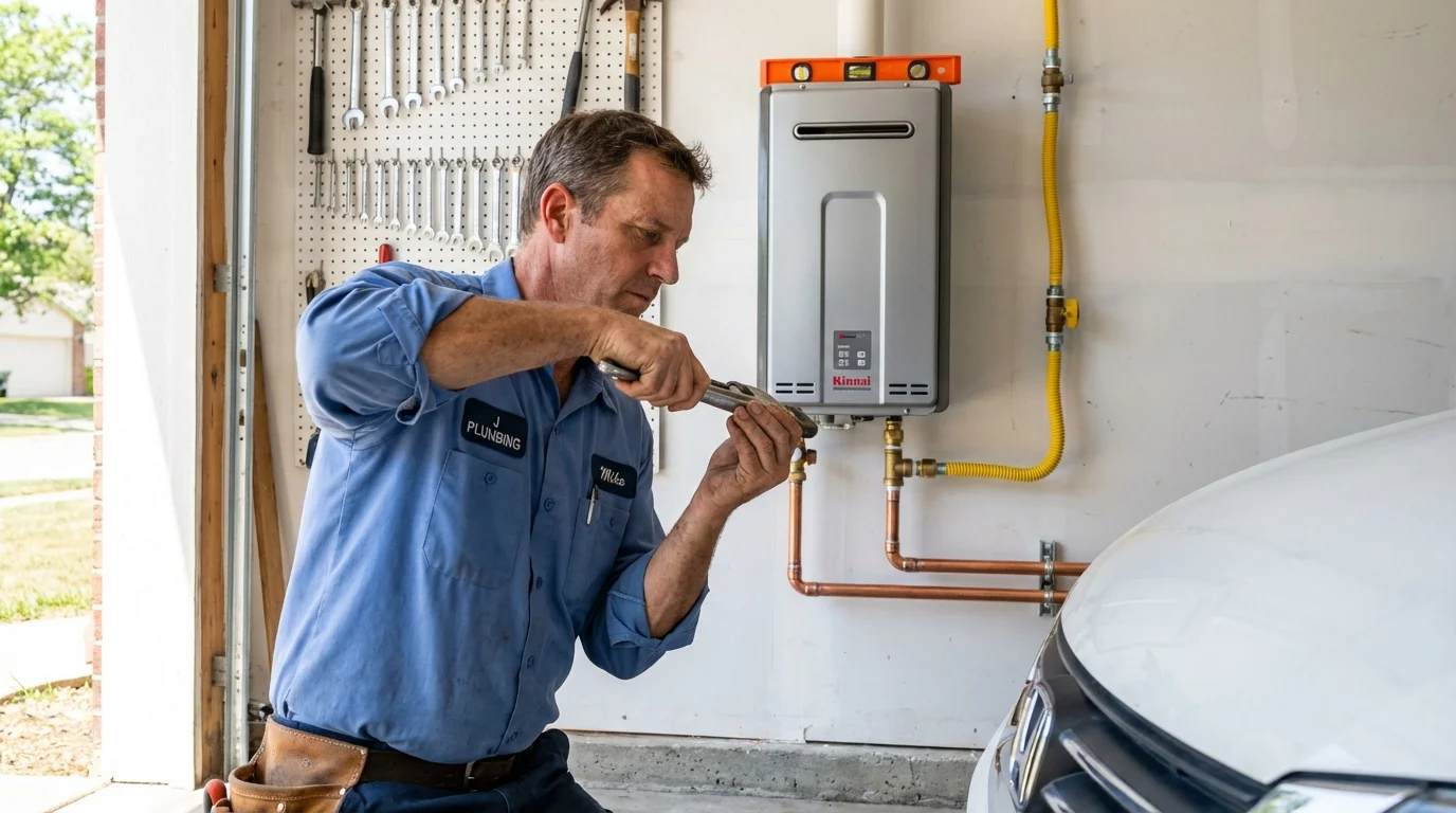 Tankless water heater installation by a Johns Plumbing LLC plumber in Cooper